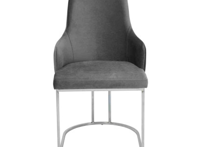 Grauer Polster Metallstuhl Luxuruiöse Esszimmer Sitzstühle Küchen Möbel