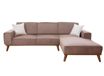 Einfarbiges Ecksofa Wohnzimmer Polstersofa Designer Textil Luxus Couch