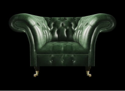 Grün Leder Sessel Wohnzimmer Chesterfield Luxus Polstermöbel Design Möbel