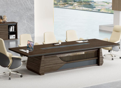 Großer Brauner Arbeitstisch Designer Konferenztisch Robuste Holztische