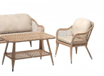 Hochwertig Moderne Beige Gartenmöbel Luxus Sofagarnitur Tisch Sessel Sitzgruppe