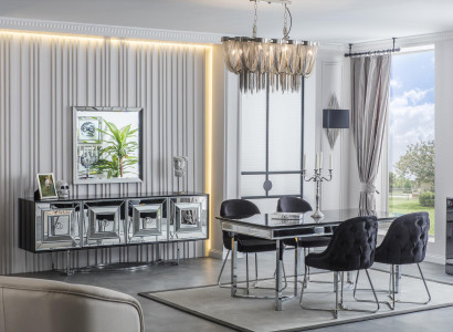 Luxus Esszimmer Esszimmermöbelsätze Esszimmermöbel Stuhl Set Anrichte 7tlg.