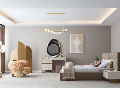 Schlafzimmer Set Bett Schminktisch Nachttisch Kommode Spiegel Möbel 5tlg