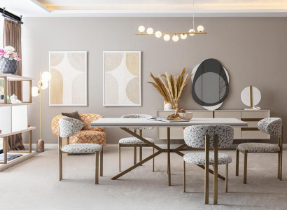 Esstisch Esszimmer Garnitur Tisch 4x Stuhl Tische Esstische 5tlg. Set Polster