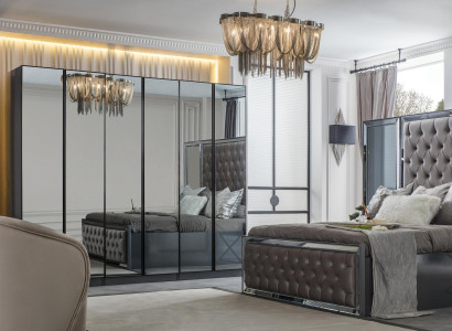 Grauer Kleiderschrank Schlafzimmermöbel Holz Luxus Schlafzimmer Schrank