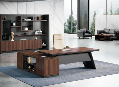 Exklusive Bürmöbel Designer Aktenschrank Robuster Eckschreibtisch 2tlg