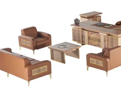 Komplett-Set Schreibtisch Sitzmöbel Stauraum Arbeitszimmer Braun Büro