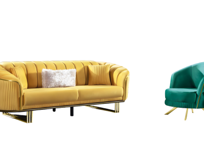 Designer Wohnzimmer Set aus 2x 3-Sitzer Sofas und 2x Sessel neu 4tlg.