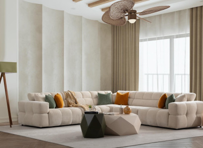 L-förmiges Sofa Beistelltisch Couchtisch Eckpolster Wohnlandschaft Modern Luxus