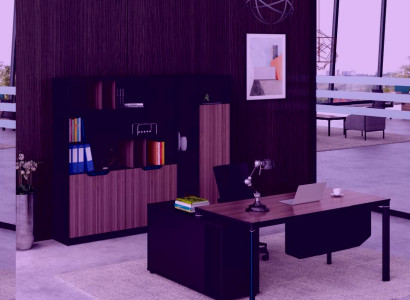 Ecke Schreibtisch Bürotisch Arbeitstisch Büro Tisch Schwarz Holztisch