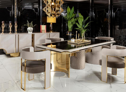 Set 6tlg Esstisch 4x Stühle Lowboard Essgruppe Garnitur Lehnstühle Modern Neu