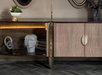 Sideboard Möbel Wohnzimmer Einfarbig Luxus Design Einrichtung Freistehend Holz