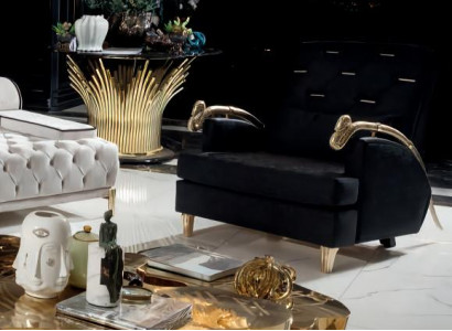 Sessel Design Wohnzimmer Sitz Modern Lehnsessel Holz 1-Sitzer Modern Polster Neu