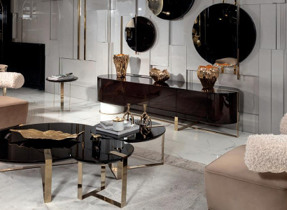 Set 6tlg Sessel Couchtisch Sideboard Spiegel Wohnzimmer Ästhetik Schönheit Luxus