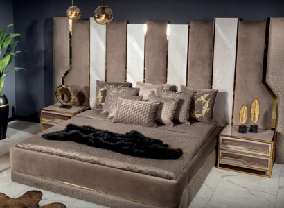 Schlafzimmer Set 3tlg Bett 2x Nachttisch Design Möbel Luxus Neu Holz Modern Neu