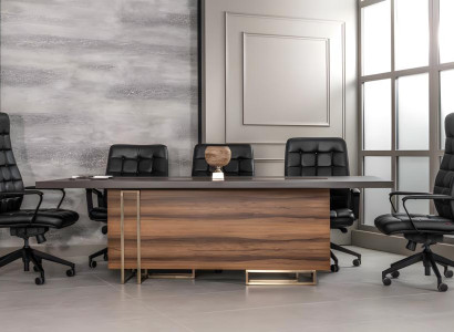 Büro Set 5x Konferenzstühle & Konferenztisch Komplettset Besprechungstisch 6tlg.