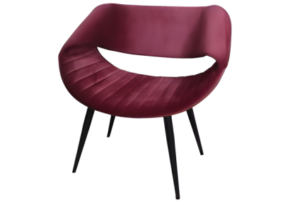 Bordeaux Esszimmerstuhl mit Armlehnen, Gepolstert, Modern, 66x50x79 cm