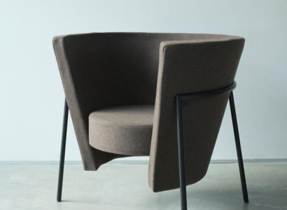 Brauner Sessel, Holzgestell, Modern, Einfarbig, 82x65x78 cm