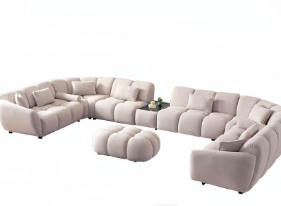 Ecksofa U-Form Sofa Wohnlandschaft Couch Eckgarnitur Sofa Polstergarnitur