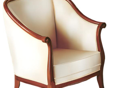 Sessel Arbeitszimmer Wohnzimmer Art déco 1 Sitz Design Holz Polster  Neu