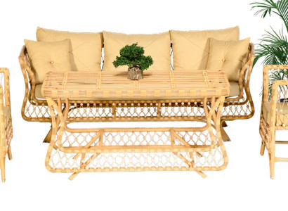 Garten Möbel Sofagarnitur Tisch Sessel Couchtisch Veranda Sitzgruppen Sofa 4tlg