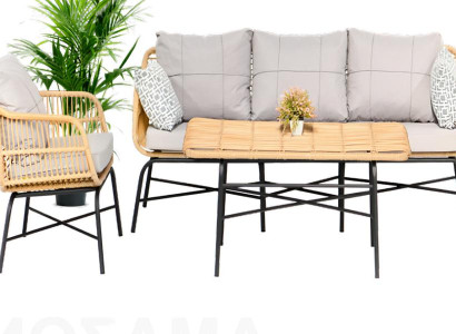Set 3tlg GartenMöbel Sitzmöbel Sofagarnitur Terrasse Sofa Couch Moderne Neu