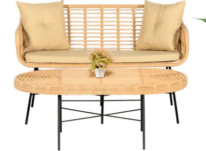 GartenMöbel  Sofa 2 Sitzer Couchtisch Sitzmöbel Sofagarnitur Terrasse Tisch Neu