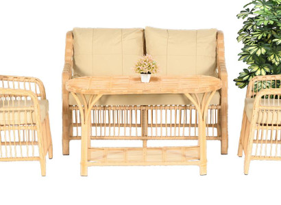 4tlg. Set Garten Möbel Sitzmöbel Sofagarnitur Terrasse Tisch Sofa Couch Modern