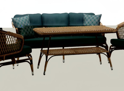 Moderne Gartenmöbel Luxus Sofagarnitur ofa 3 Sitzer 2x Sessel Couchtisch