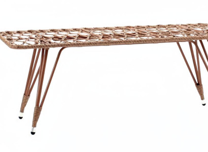 Esstisch echteckig Braun Luxus Hochwertig Rattan Moderner Design