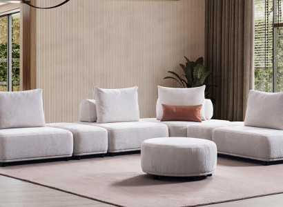 Ecksofa Stoff L-Form Couch Design Polster Textil Eck Wohnlandschaft Bettfunktion