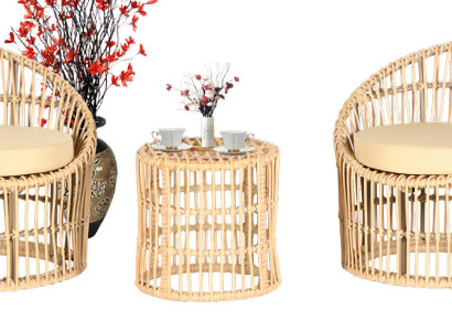 Garten Möbel Set 3tlg Sitzmöbel Garnitur Terrasse Couchtisch Sessel Hochwertiges