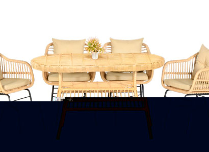 Esstisch 4x Stühle Garten Möbel Set 5tlg Terrasse Balkon Luxus Design Garnitur