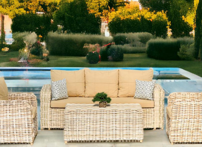 Set GartenMöbel Sofa Sessel Couchtisch Ästhetik Bequemlichkeit Praktikabilität