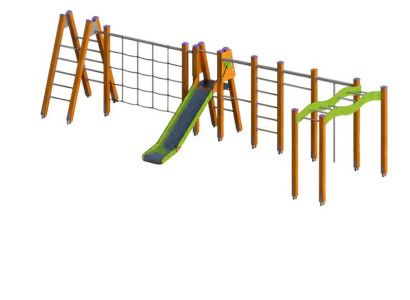 Abenteuerspielplatz Bewegungsparcours Klettergerüst Spielbereich Freizeitgelände