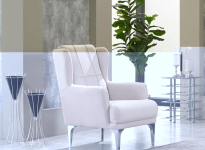 Sessel Polstersessel Einsitzer Stoff Wohnzimmer Sitzer Moderne Beige