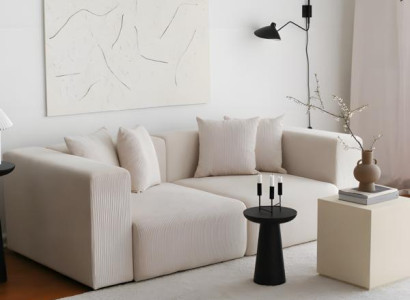 Zweisitzer Sofa 2 Sitzer Couch Polstersofa Beige Stoffsofa Moderne