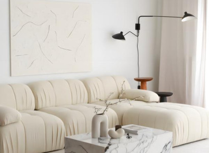 Ecksofa Sofa Polstersofa L Form Eckgarnitur Couch Beige Modern Polster