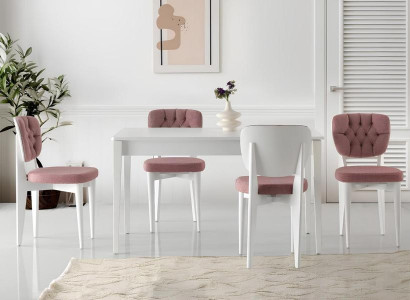 Esstisch Ausziehbar Essecke Essgruppe Stühle 5tlg Esszimmer Weiß Tisch