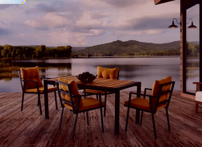 Esszimmer Essgruppe Essecke Holztisch Esstisch Stühle Set 7tlg Gelb