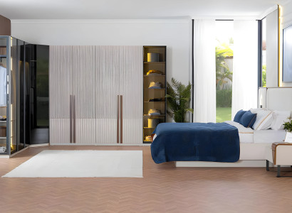 Komplette Schlafzimmer Bett Bettkasten Nachttische Weiß Schrank 4tlg