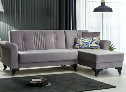 Ecksofa L Form Stoffsofa Sofa Couch Grau Polstersofa Klappsofa Bettfunktion