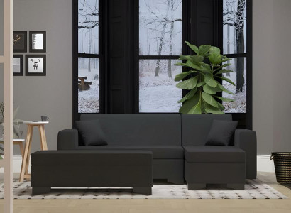 Ecksofa L Form Stoffsofa Sofa Couch Grau Polstersofa Wohnzimmer Design