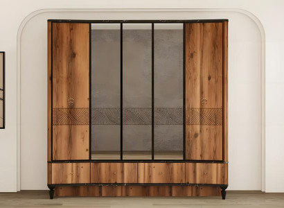 Kleiderschrank Holzschrank Schrank Schlafzimmerschrank Braun Holz