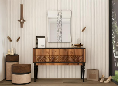 Schminktisch Frisiertisch Schminkkonsole Spiegel Braun Holz Tisch