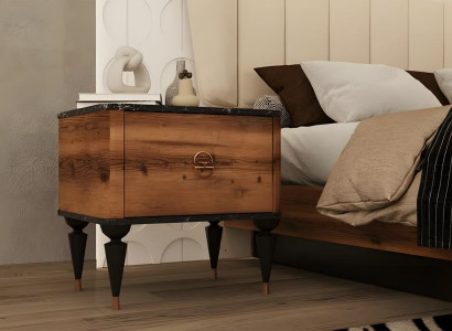 Komplette Nachttische Nachtschrank Nachtkonsole Konsole Braun Holz 2tlg