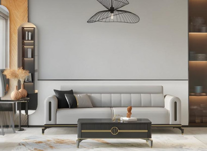 Dreisitzer Stoffsofa Sofa 3 Sitzer Grau Sofa Couch Design Polstersofa