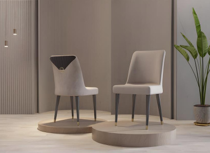 Esszimmerstuhl Küchenstuhl Stuhl Stoff Grau Esszimmer Sitzer Design