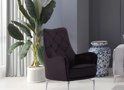 Sessel Ohrensessel Einsitzer Stoffsessel Schwarz Polyester Wohnzimmer