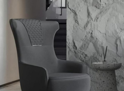 Sessel Ohrensessel Stoffsessel Sitzer Design Grau Einsitzer Wohnzimmer